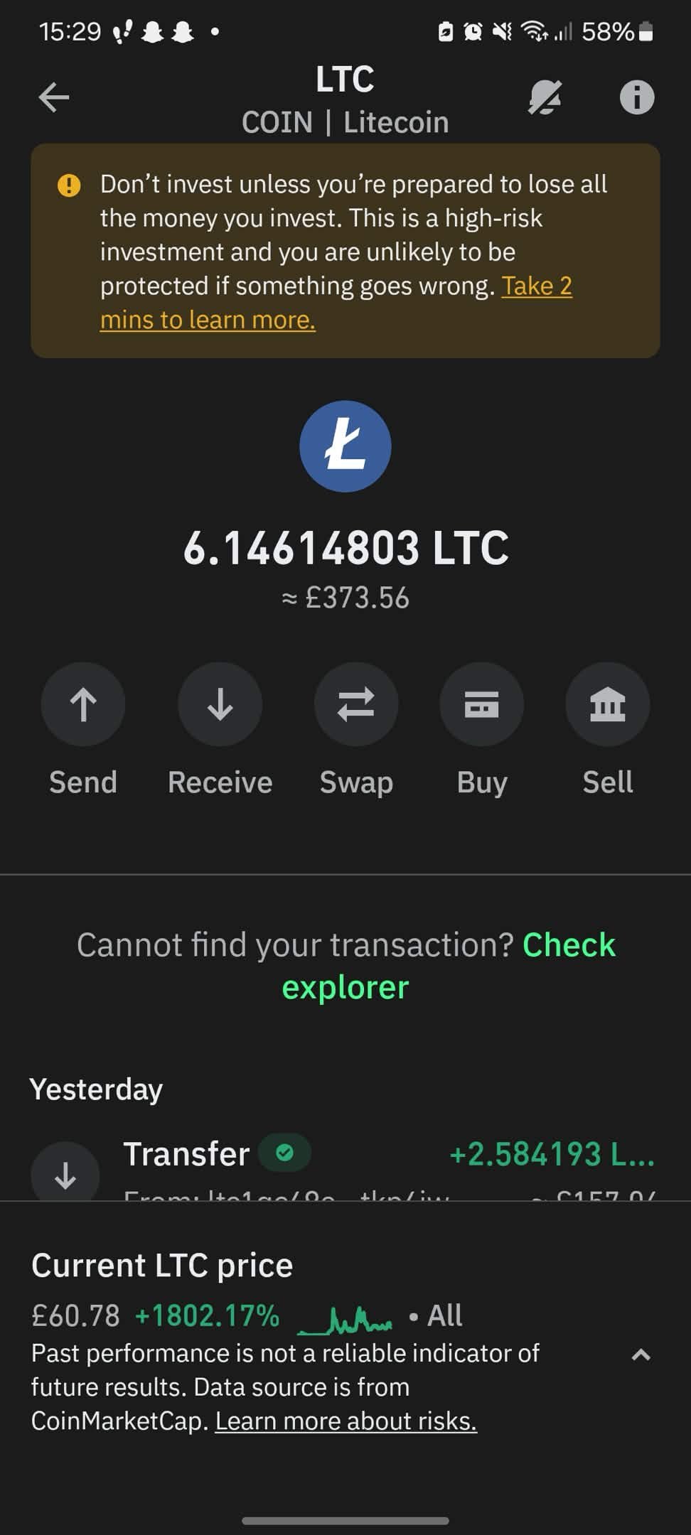£373 received — LTC payment proof